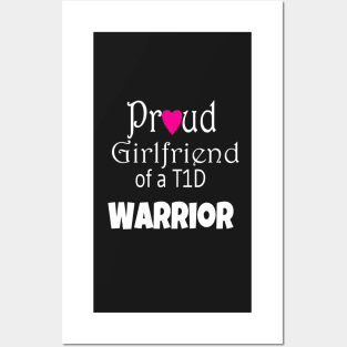 Proud Girlfriend - White Text - Pink Heart Posters and Art